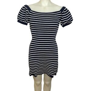 Navy White Stripe Dress 💙